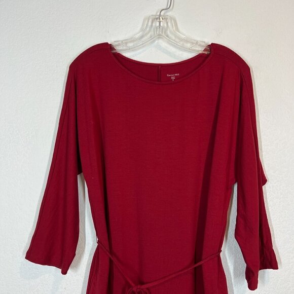 Garnet Hill Red Midi Dress Pockets Medium - Picture 4 of 11